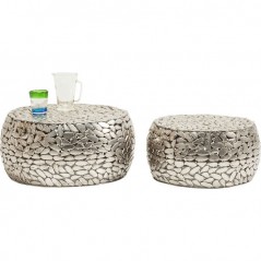 Coffee Table Pebbles Deluxe Silver (2/Set)